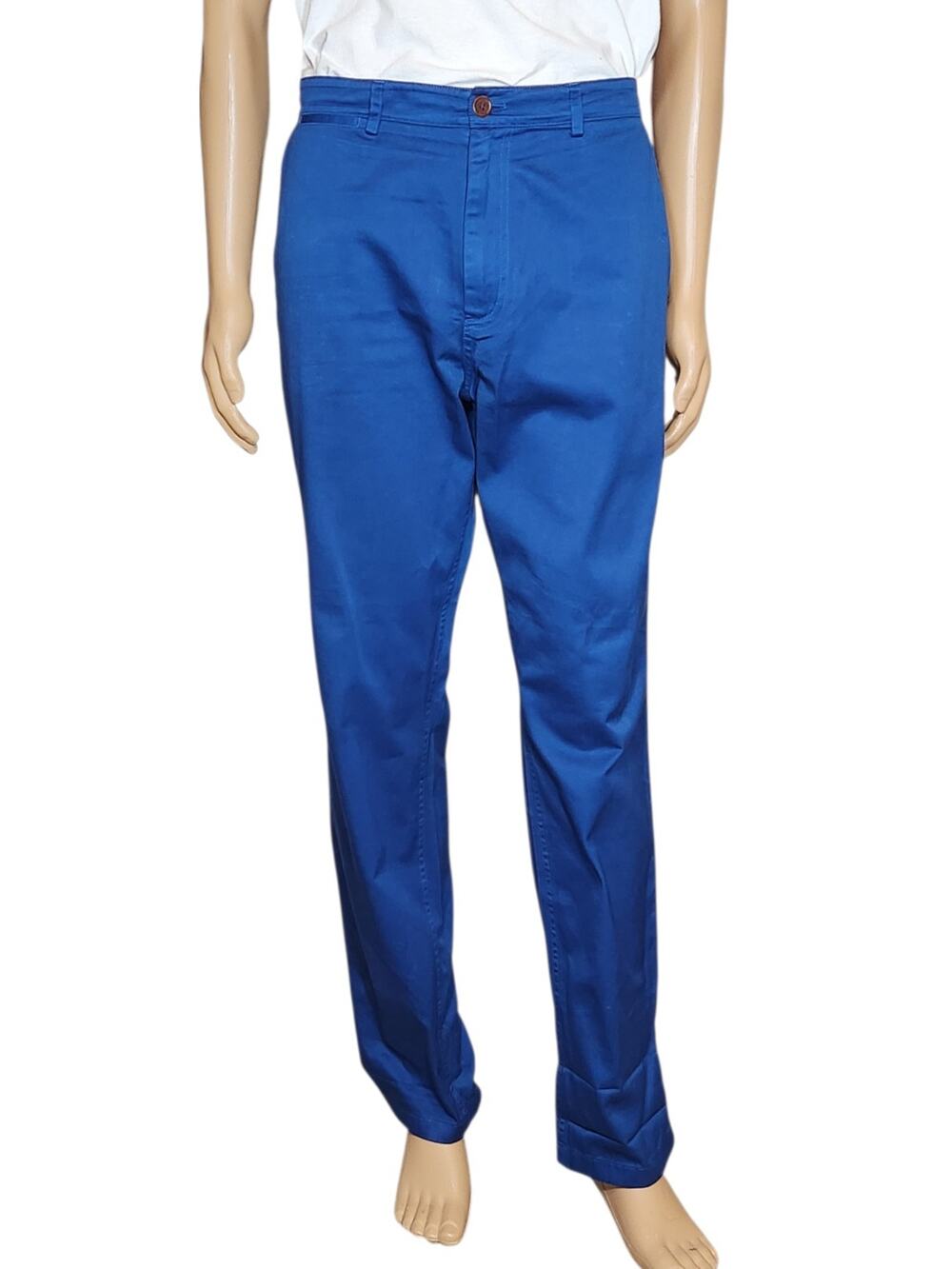 Fred Perry Classic Twill Chino Casual Classic Trouser Pant 36W 31.5L Blue NWOT